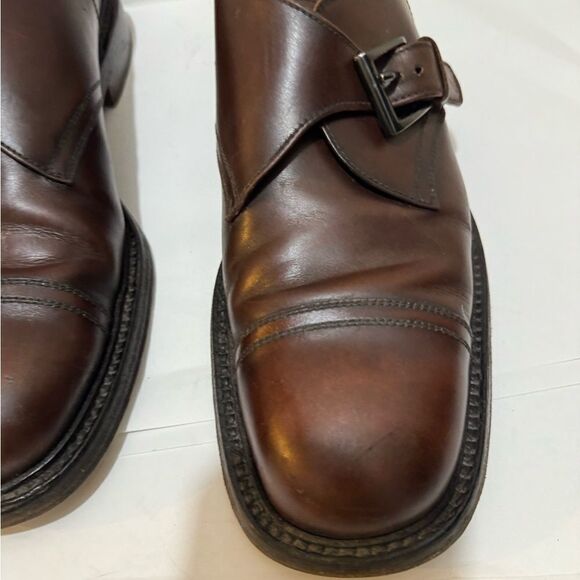 Vintage Prada Panelled Round Toe Monk Strap Derbies size 10.5 brown main image 4